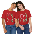 Festive Mama Tee - Holiday T-Shirt, Christmas Gift, Family Gathering, Casual Wear, Mom Shirt