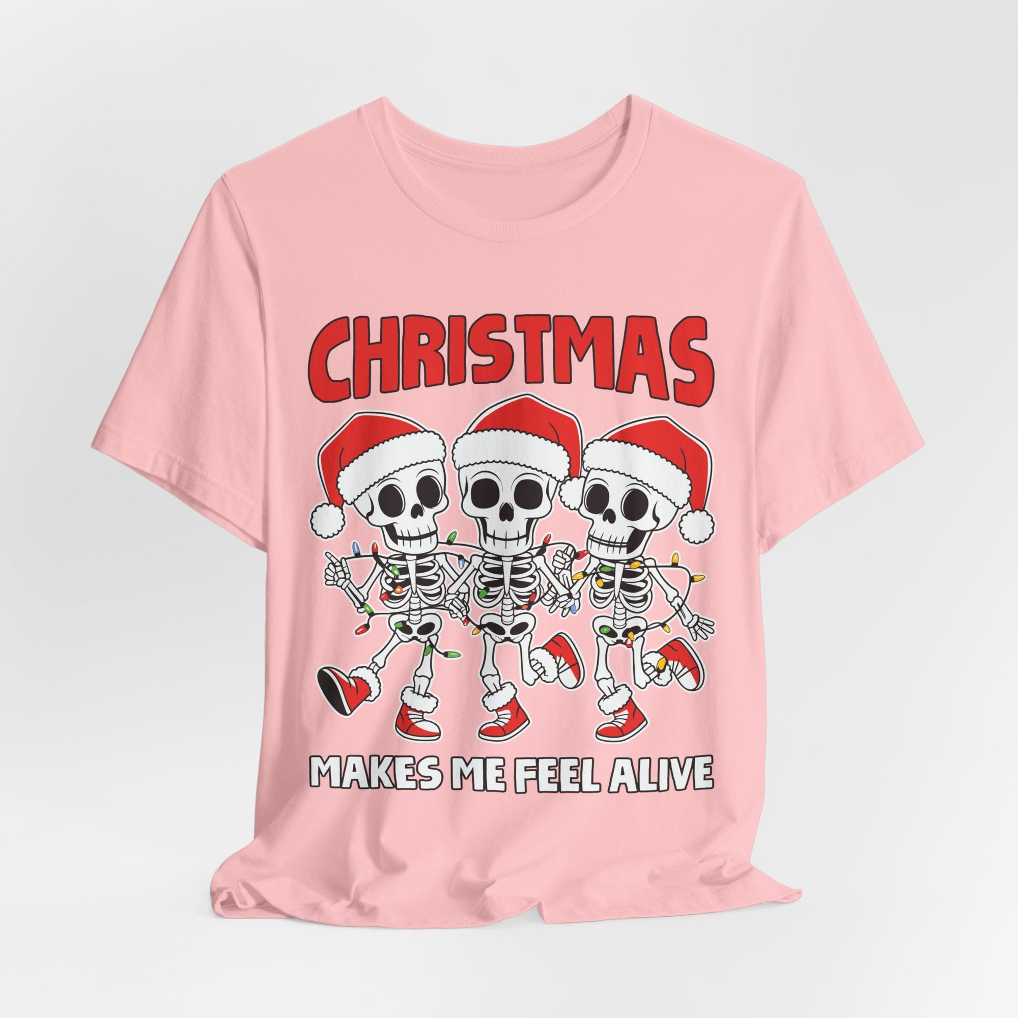 Skeleton Christmas Tee, Holiday Shirt, Unisex Christmas T-Shirt, Fun Winter Apparel, Party Outfit.