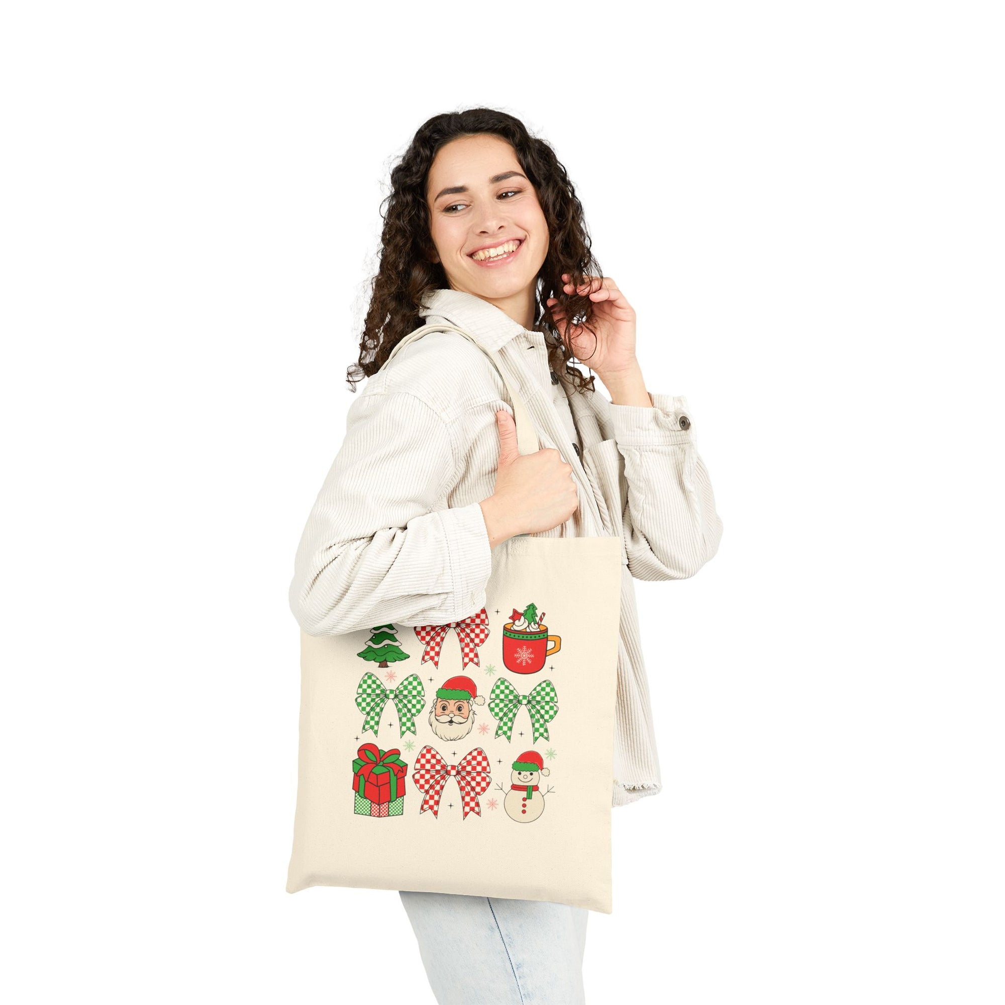 Festive Holiday Tote Bag – Reusable Christmas Winter Carryall