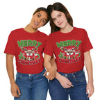 Merry Christmas Reindeer Tee, Festive Holiday Shirt, Unisex Christmas Apparel, Cute Gifts for Him/Her, Holiday Party Outfit