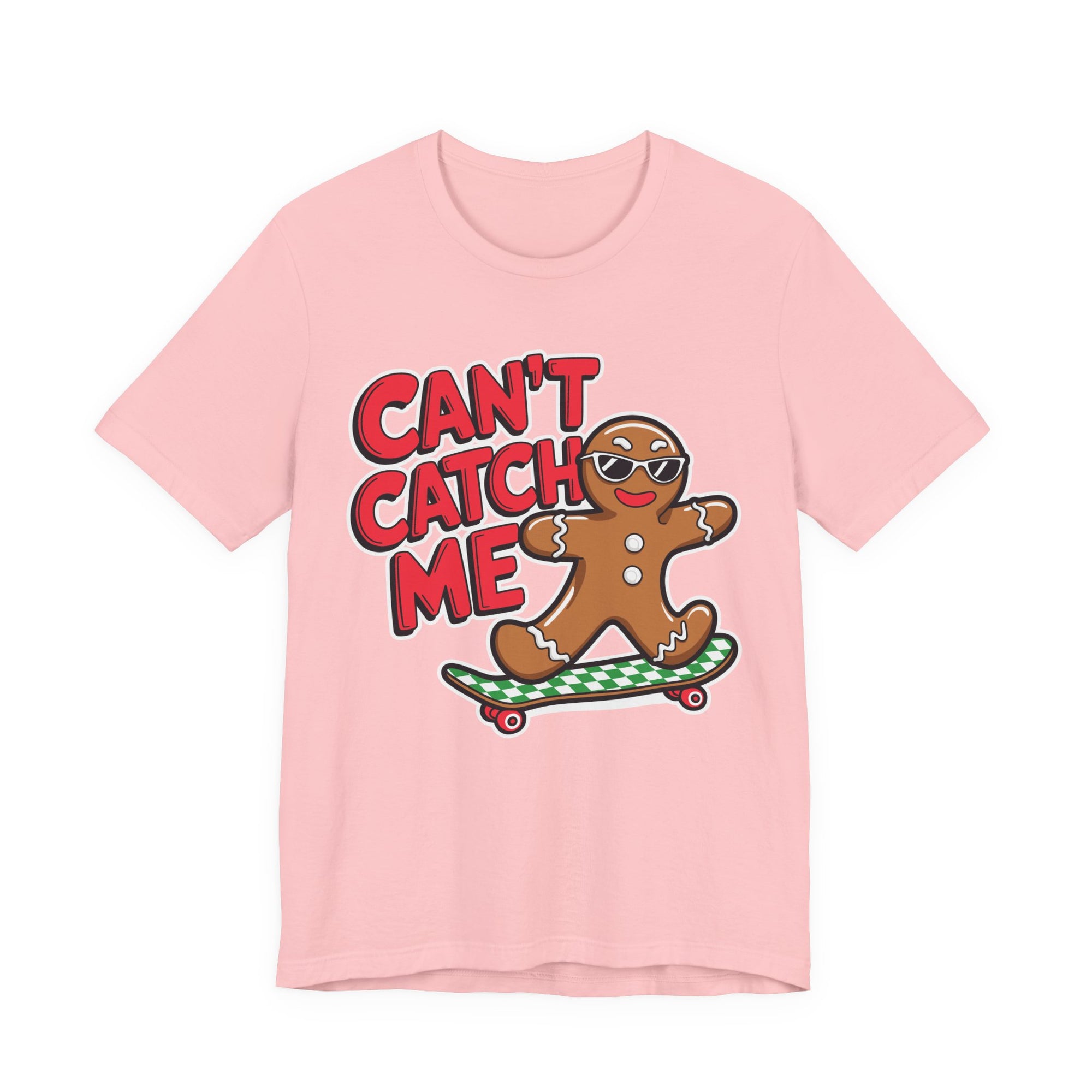 Gingerbread Skateboard Tee, Funny Holiday T-Shirt, Unisex Christmas Gift