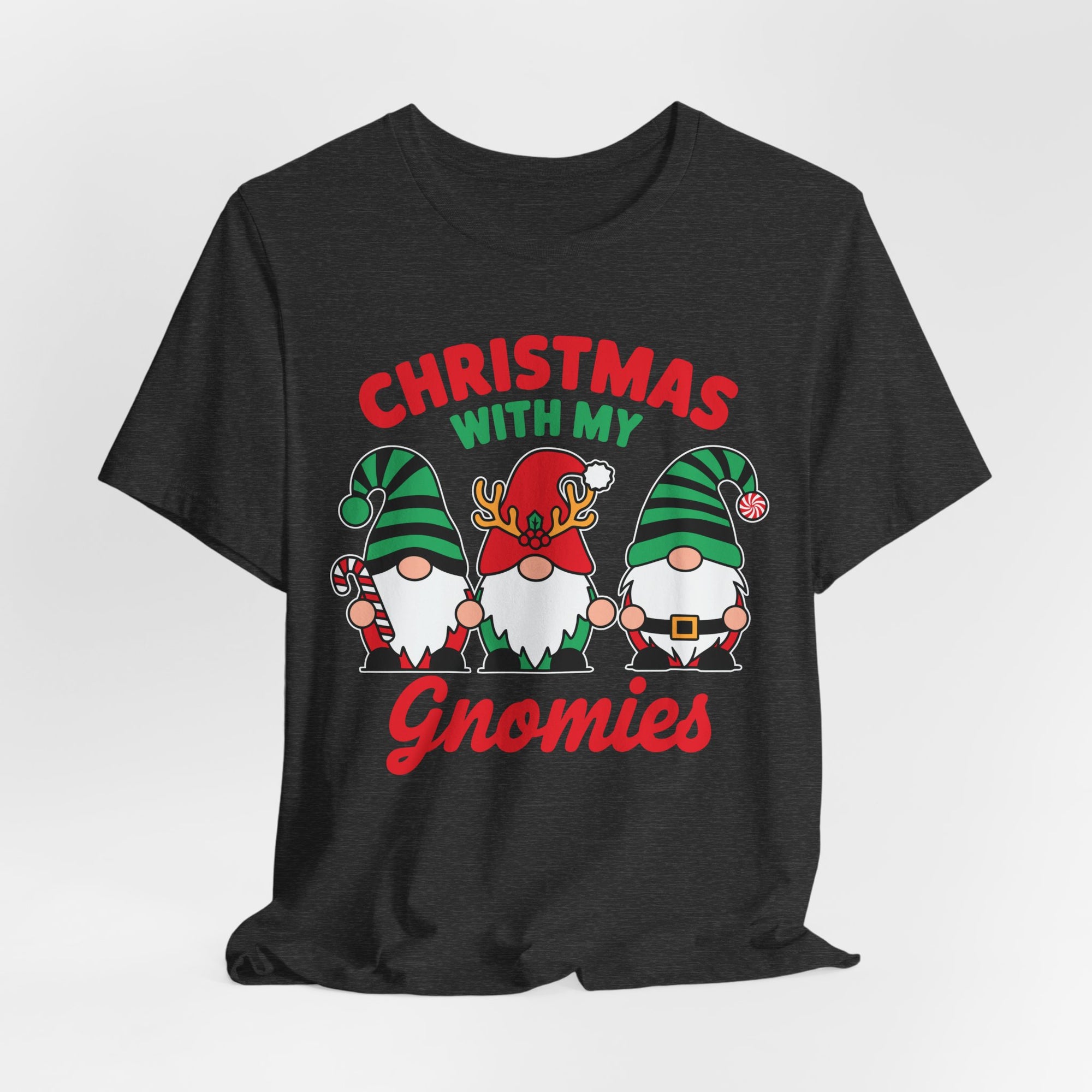 Christmas with My Gnomies Unisex Tee, Holiday Shirt, Christmas Gift, Gnome Tee, Festive Apparel, Cute Christmas T-Shirt