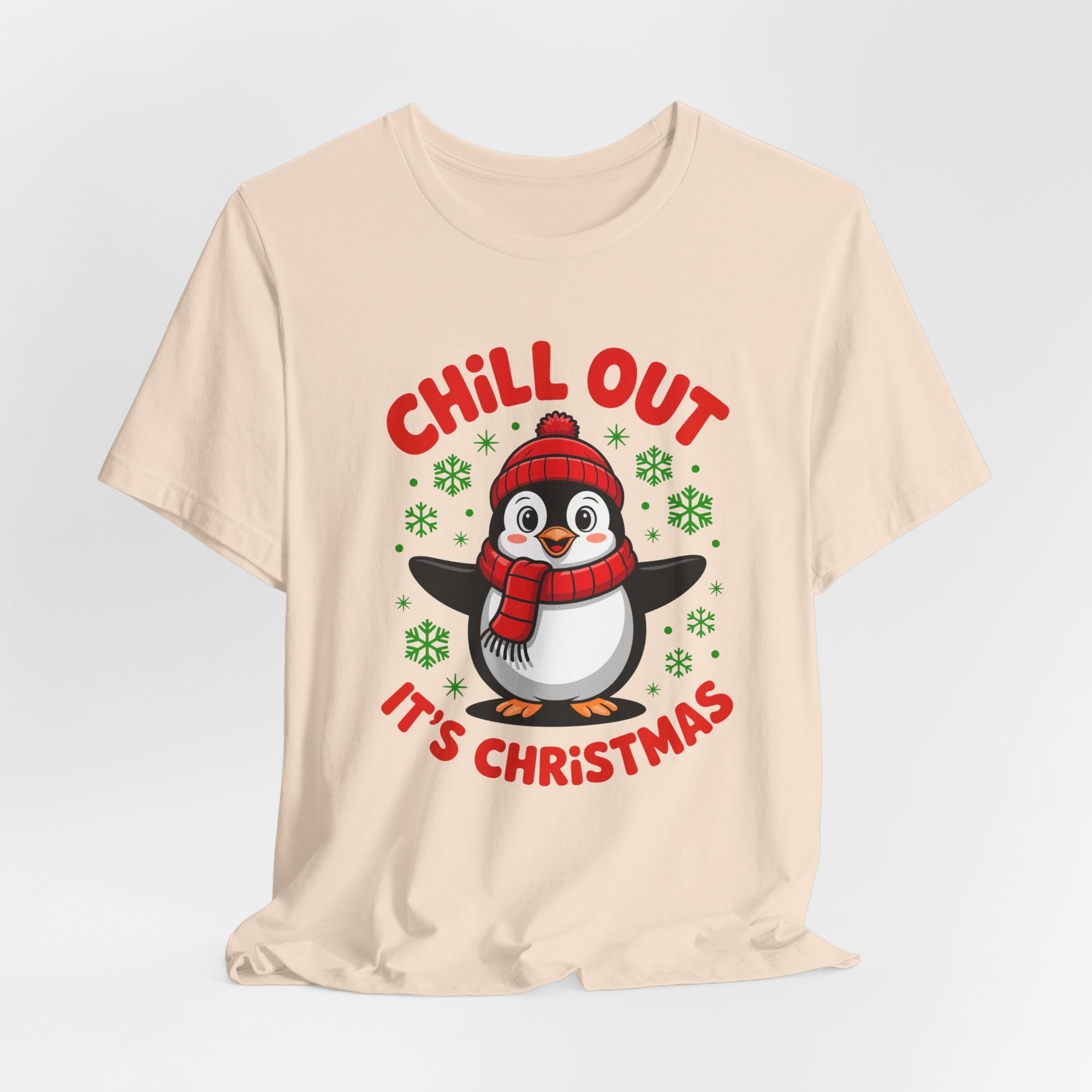 Christmas Penguin Tee | Chill Out It's Christmas, Unisex Holiday Shirt, Winter Apparel, Festive Gift, Cozy Christmas Tee