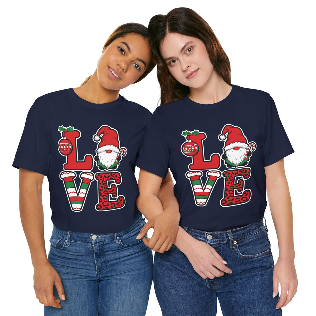 Christmas LOVE T-Shirt / Santa Gnome Holiday Graphic Tee