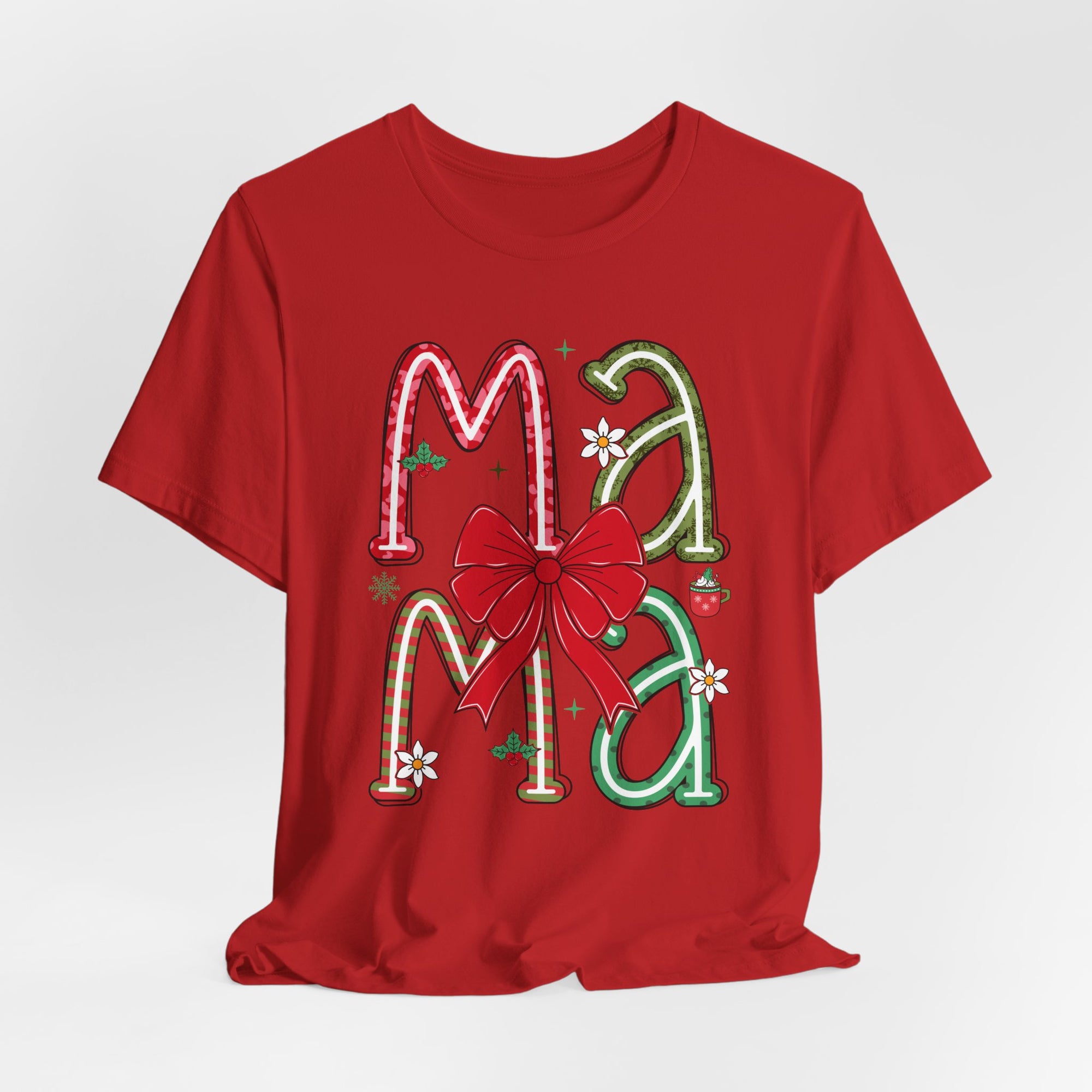 Festive Mama Tee - Holiday T-Shirt, Christmas Gift, Family Gathering, Casual Wear, Mom Shirt