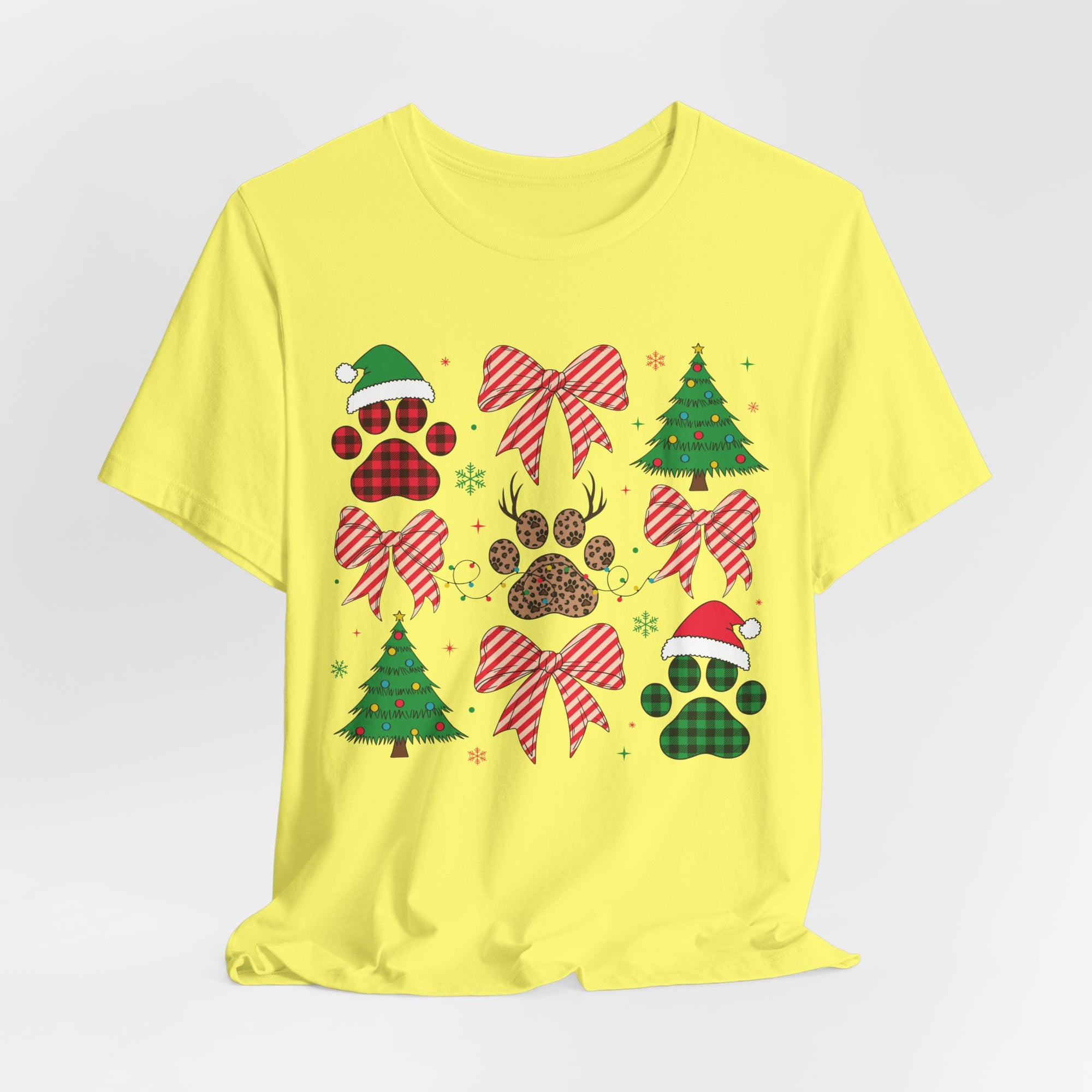 Festive Pet Lover Tee - Christmas Celebration Shirt, Holiday Gift for Dog Owners, Cute Winter Apparel, Paw Print T-Shirt, Unisex