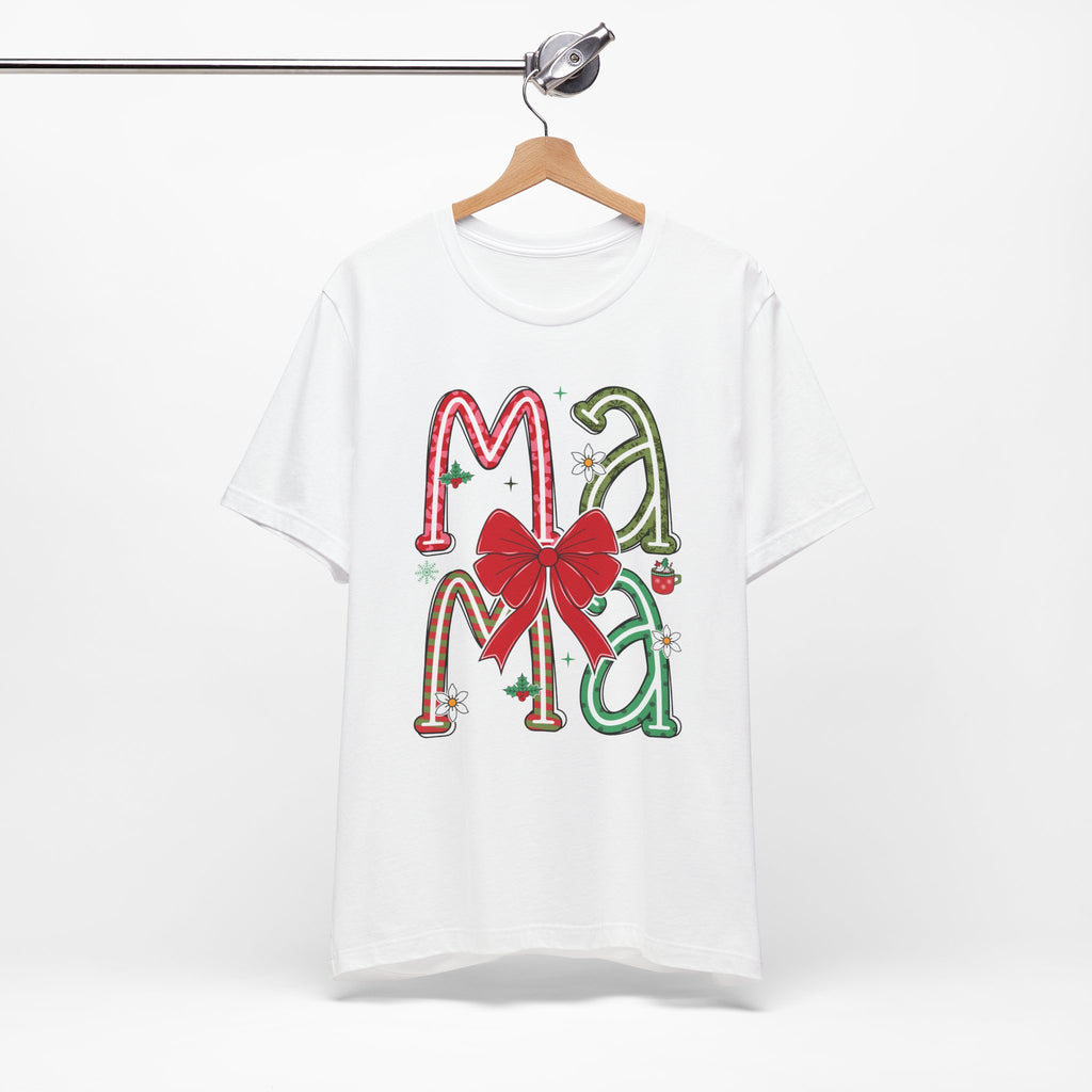 Festive Mama Tee - Holiday T-Shirt, Christmas Gift, Family Gathering, Casual Wear, Mom Shirt