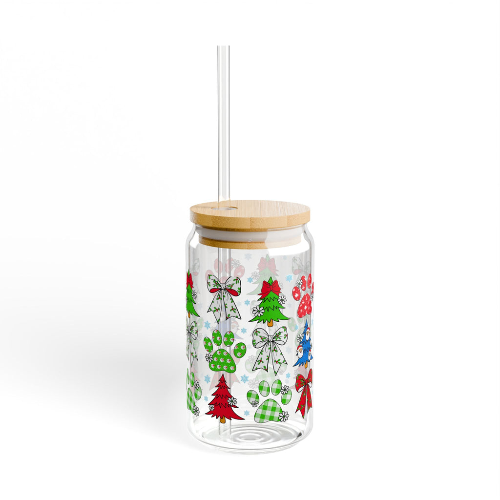 Festive Sipper Glass, Holiday Drinkware, Christmas Gifts, Eco-Friendly