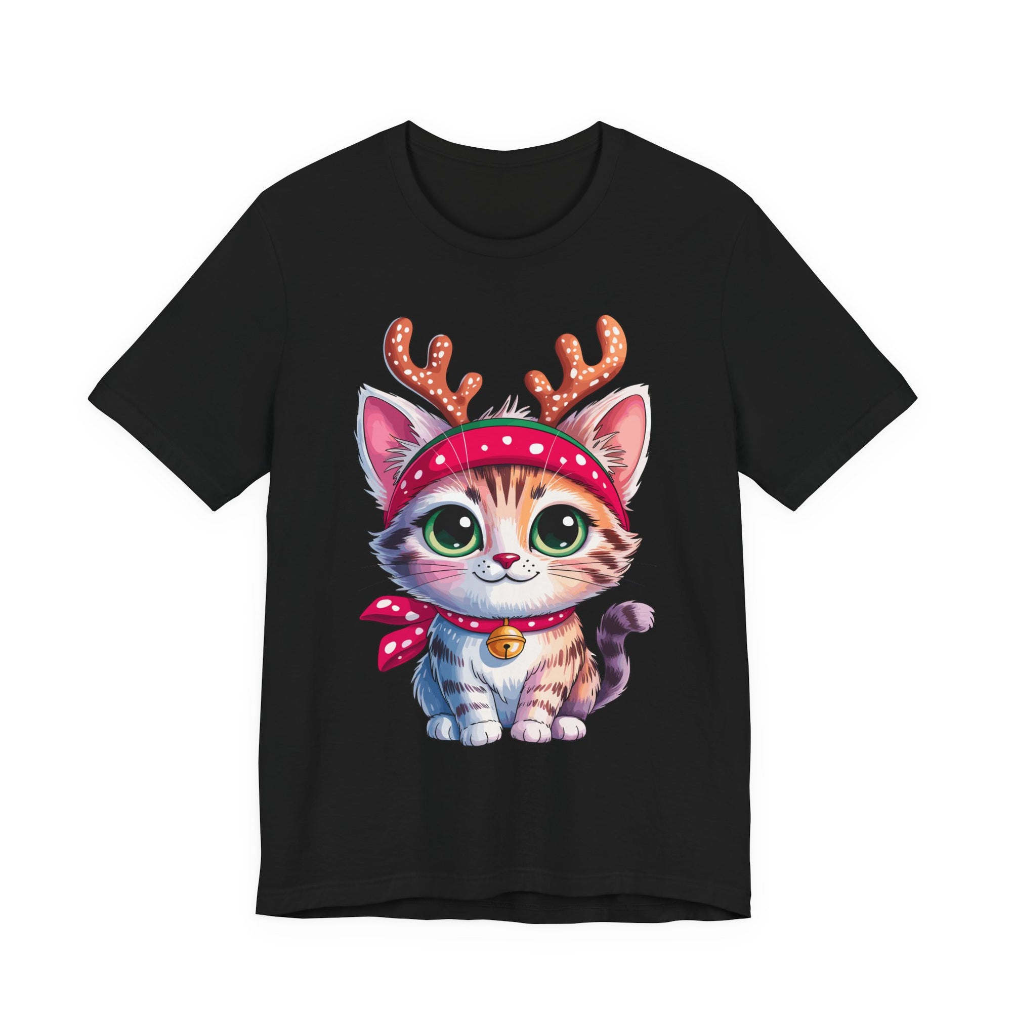 Cute Cat Holiday Tee Shirt, Unisex Cat Lover Gift, Christmas T-Shirt, Animal Graphic Tee, Fun Holiday Apparel