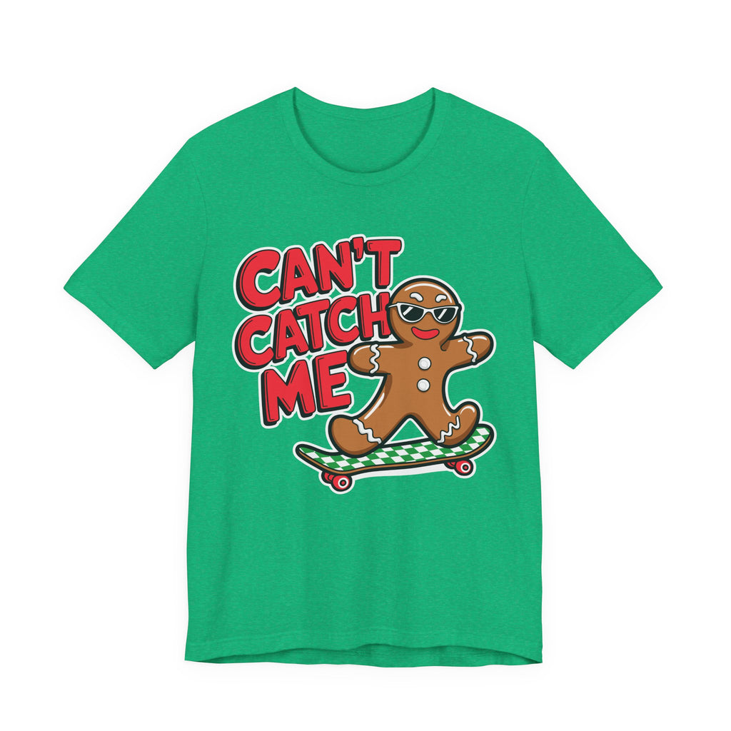 Gingerbread Skateboard Tee, Funny Holiday T-Shirt, Unisex Christmas Gift