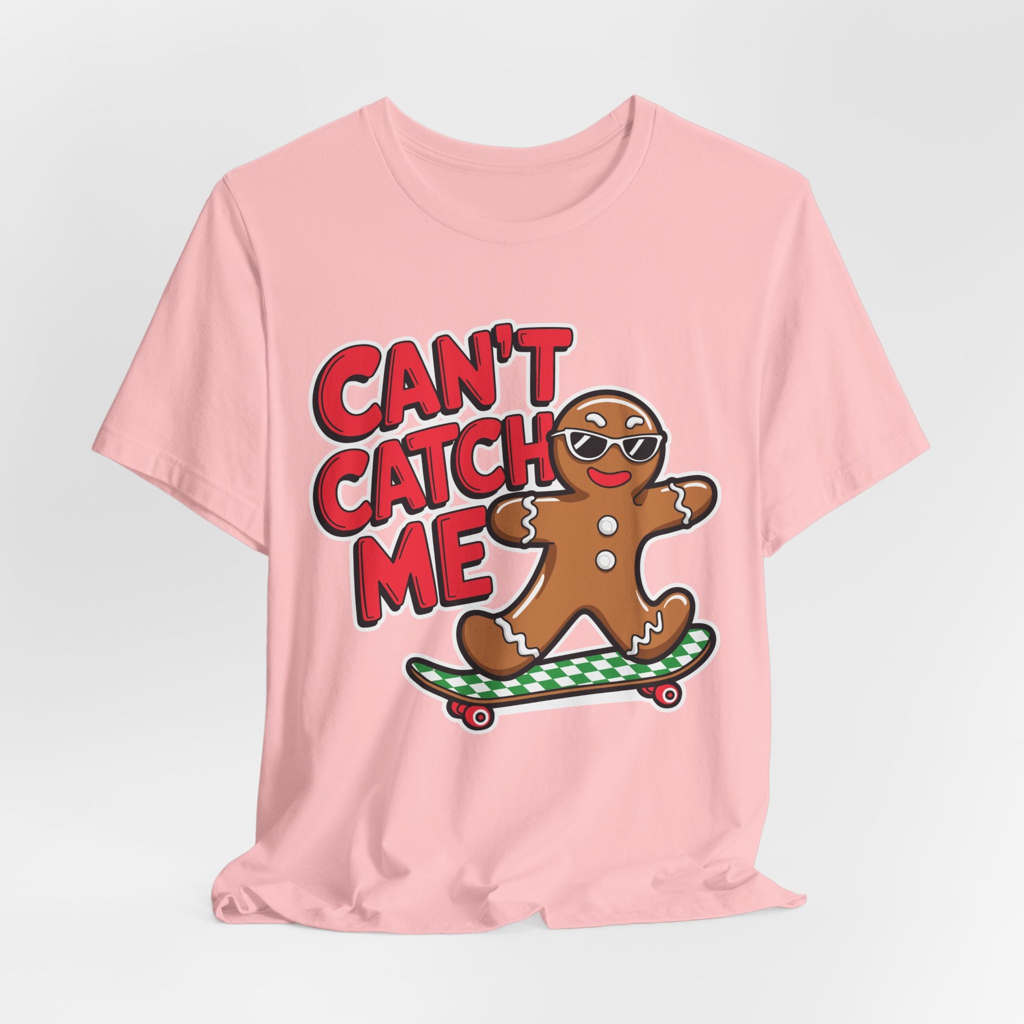 Gingerbread Skateboard Tee, Funny Holiday T-Shirt, Unisex Christmas Gift