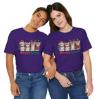 Meowy Catmas Short Sleeve Tee - Festive Cat Christmas T-Shirt