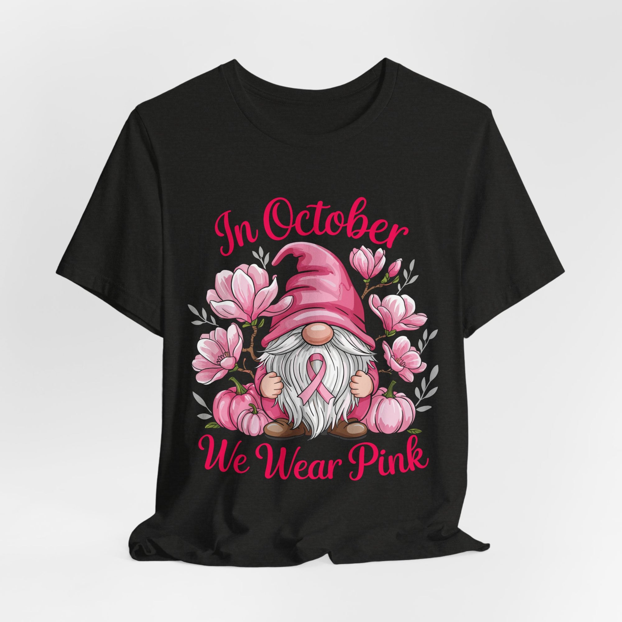 Breast Cancer Awareness Tee, Inspirational Gnome Shirt, October Activism Top, Unisex Casual Wear, Gift for Her, Comfort Tee, Support Pink