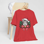 Festive Cat Christmas Tee, Cat Lover Gift, Holiday Shirt, Unisex T-Shirt