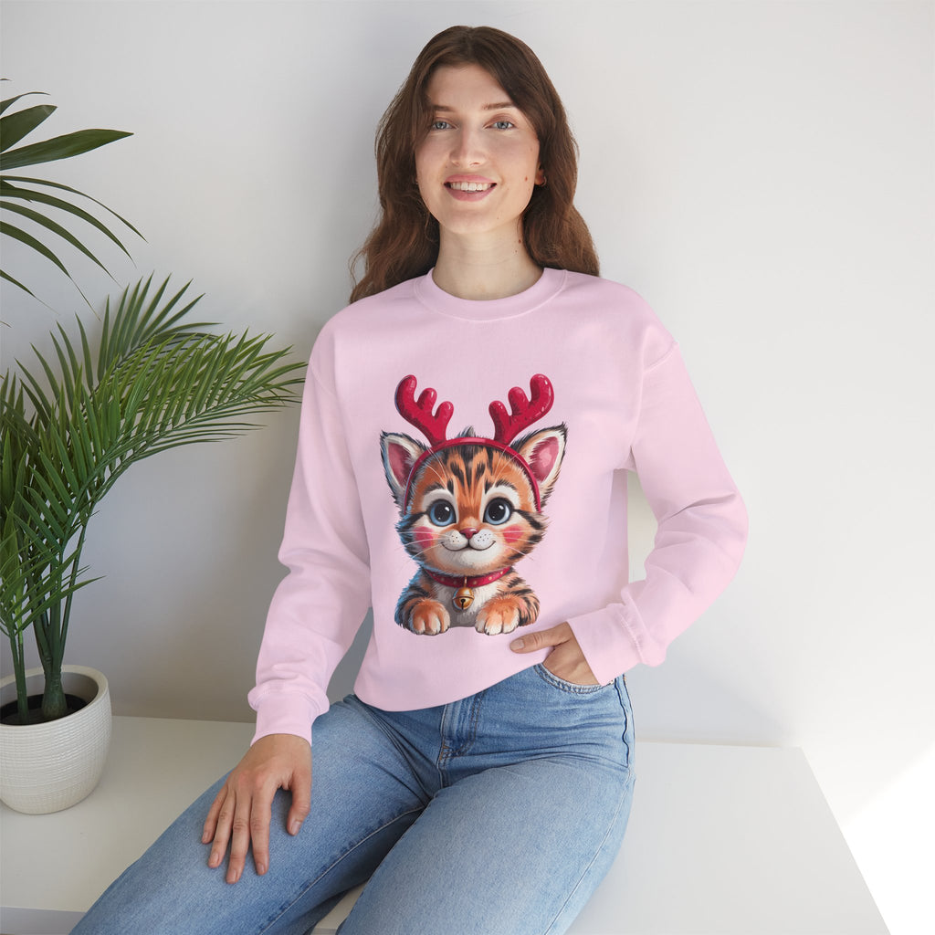 Cute Cat Antlers Crewneck Sweatshirt