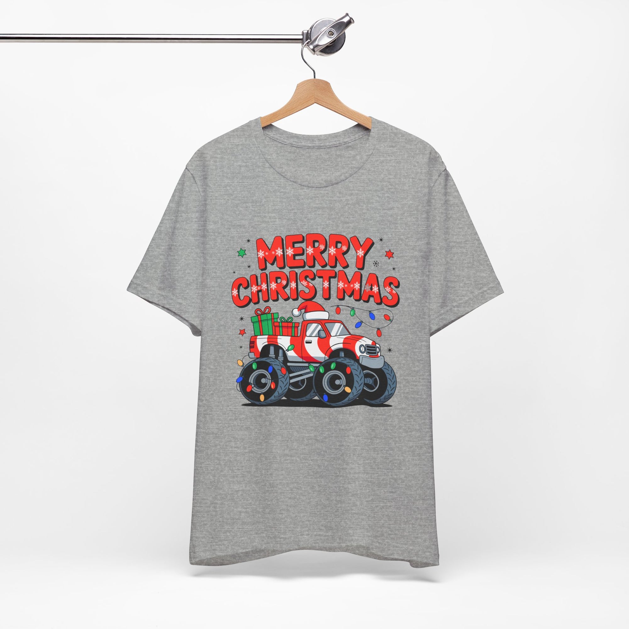 Merry Christmas Monster Truck  Festive Holiday Graphic Shirt