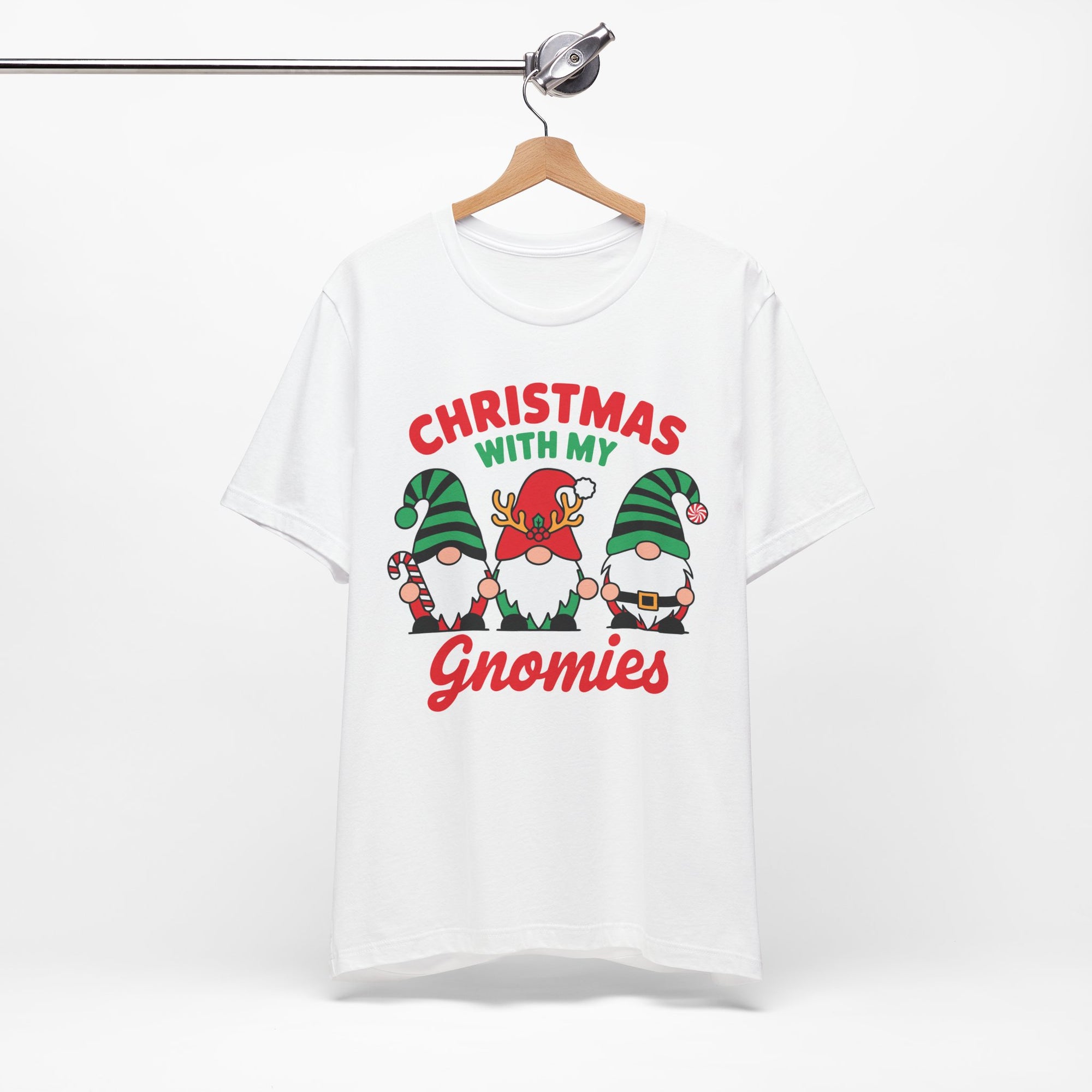 Christmas with My Gnomies Unisex Tee, Holiday Shirt, Christmas Gift, Gnome Tee, Festive Apparel, Cute Christmas T-Shirt