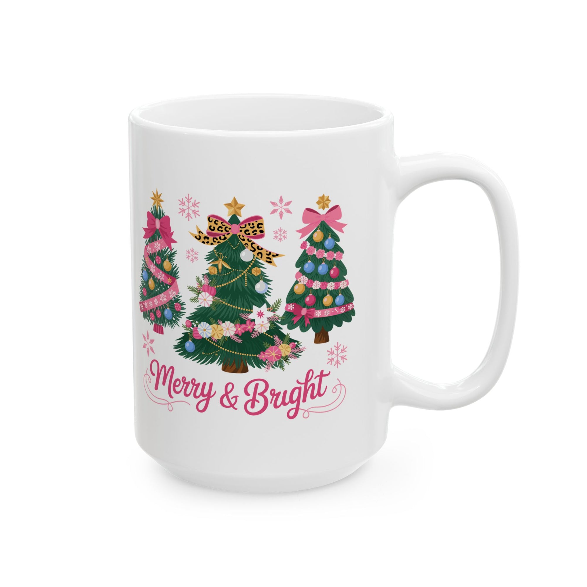 Festive Christmas Mug, Holiday Gift, Merry & Bright Coffee Cup, Seasonal Home Decor, Perfect for Hot Beverages