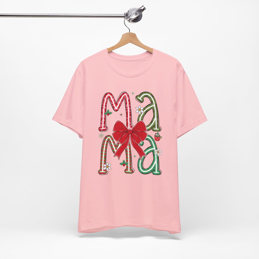 Festive Mama Tee - Holiday T-Shirt, Christmas Gift, Family Gathering, Casual Wear, Mom Shirt