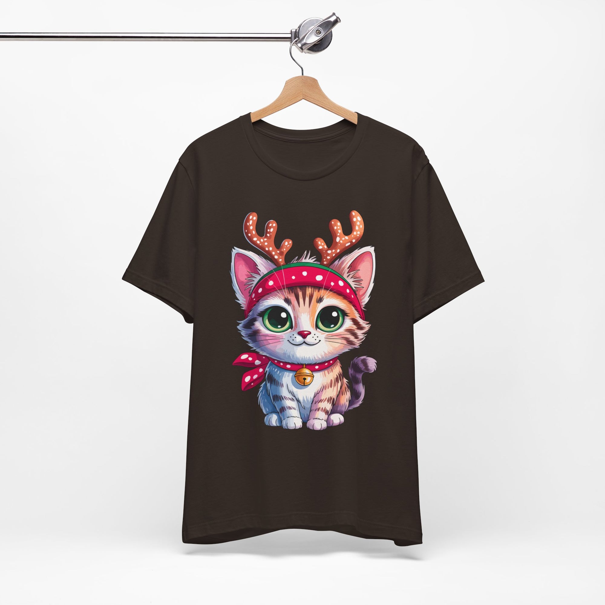 Cute Cat Holiday Tee Shirt, Unisex Cat Lover Gift, Christmas T-Shirt, Animal Graphic Tee, Fun Holiday Apparel