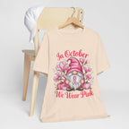 Breast Cancer Awareness Tee, Inspirational Gnome Shirt, October Activism Top, Unisex Casual Wear, Gift for Her, Comfort Tee, Support Pink