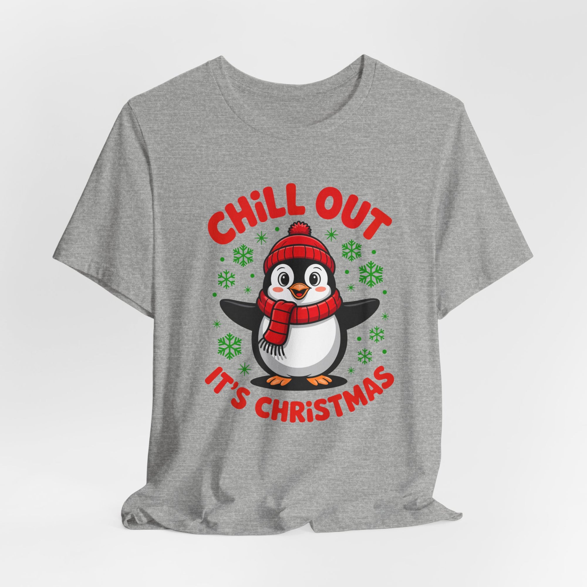 Christmas Penguin Tee | Chill Out It's Christmas, Unisex Holiday Shirt, Winter Apparel, Festive Gift, Cozy Christmas Tee