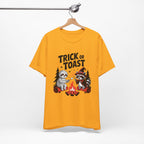 Graphic Tee for Outdoor Lovers - Trick or Toast Sloth & Raccoon, Perfect Fall Gift