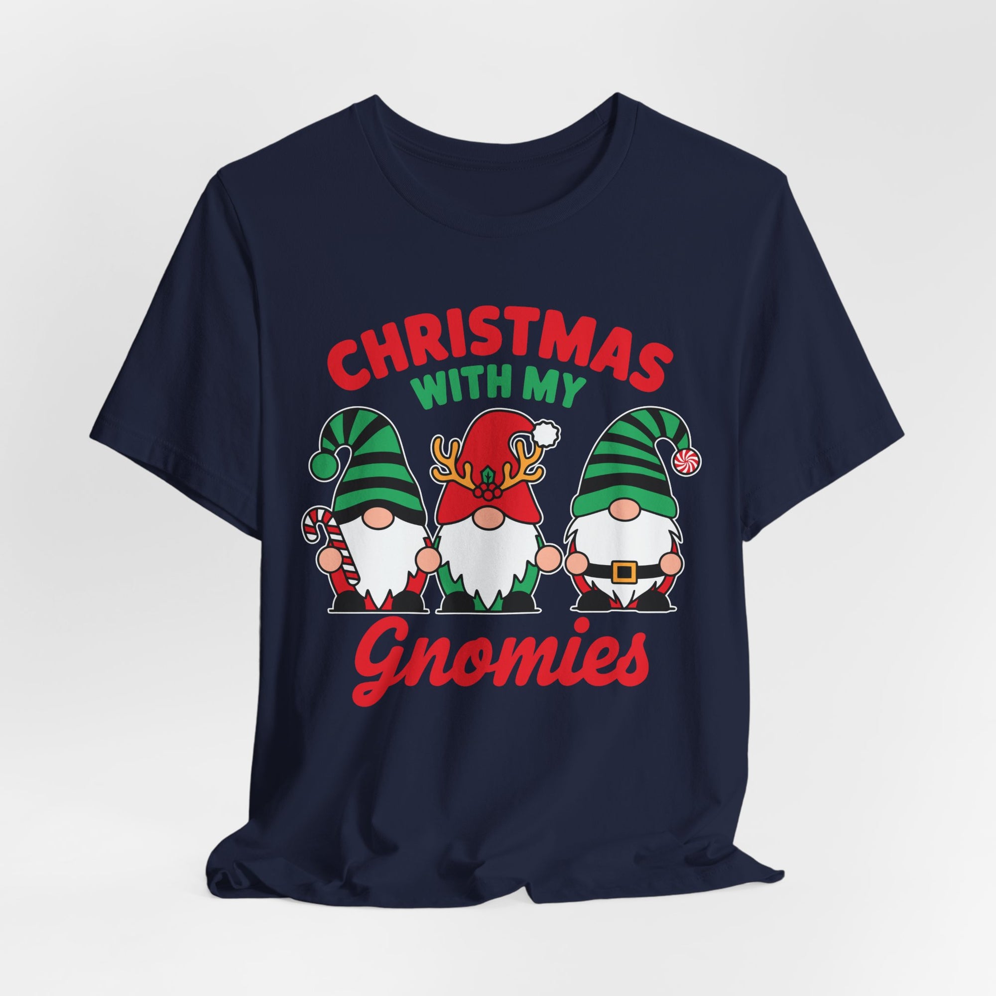 Christmas with My Gnomies Unisex Tee, Holiday Shirt, Christmas Gift, Gnome Tee, Festive Apparel, Cute Christmas T-Shirt