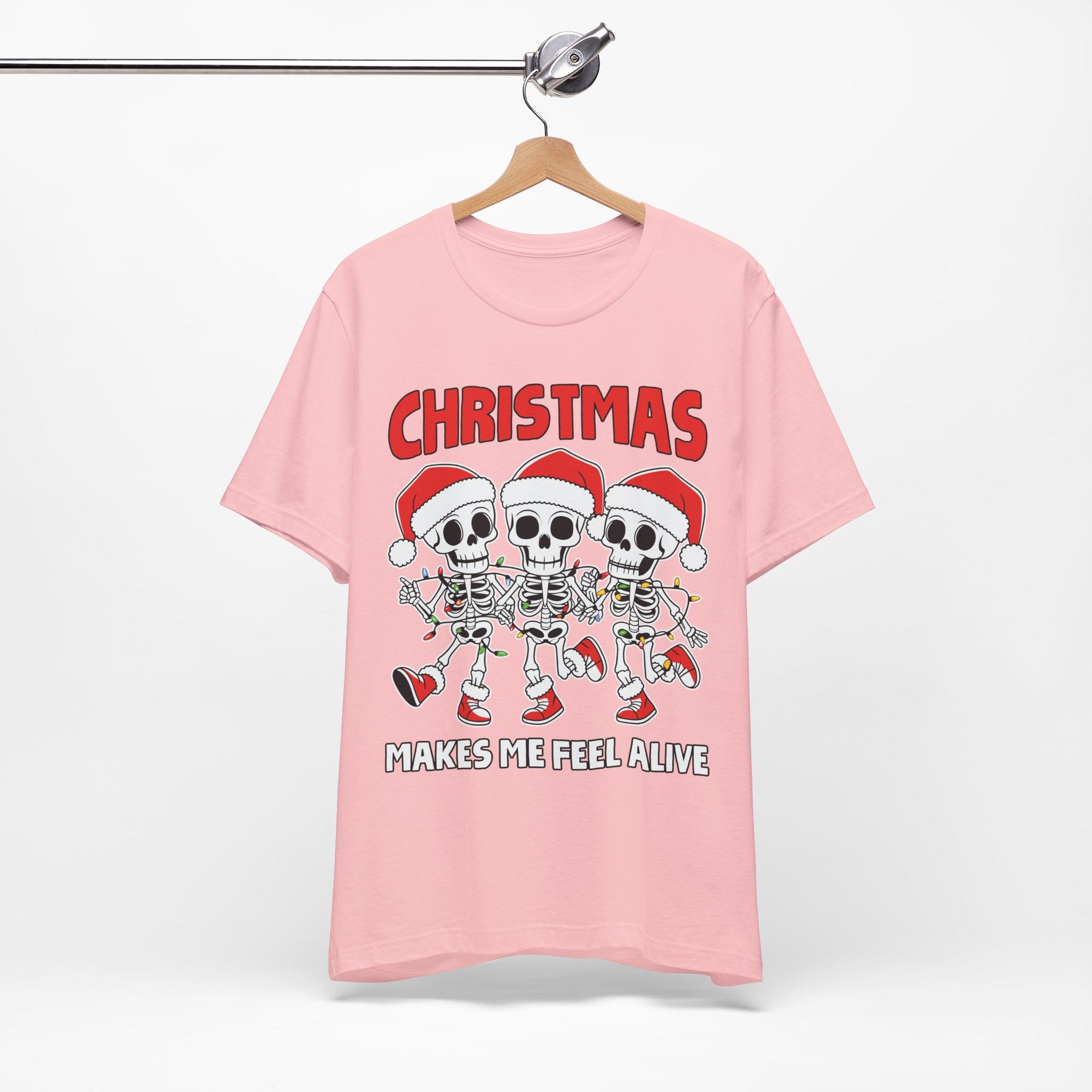 Skeleton Christmas Tee, Holiday Shirt, Unisex Christmas T-Shirt, Fun Winter Apparel, Party Outfit.