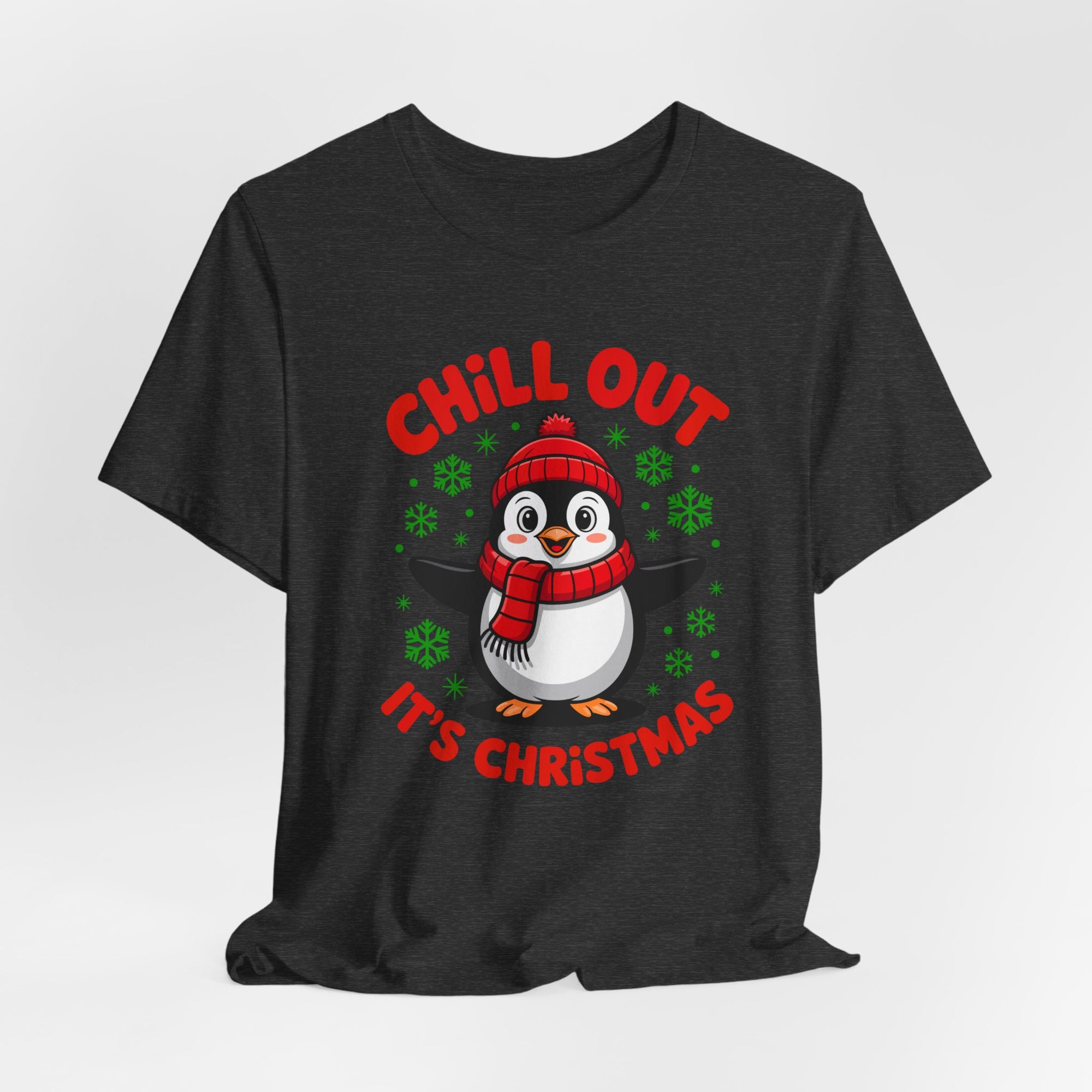 Christmas Penguin Tee | Chill Out It's Christmas, Unisex Holiday Shirt, Winter Apparel, Festive Gift, Cozy Christmas Tee