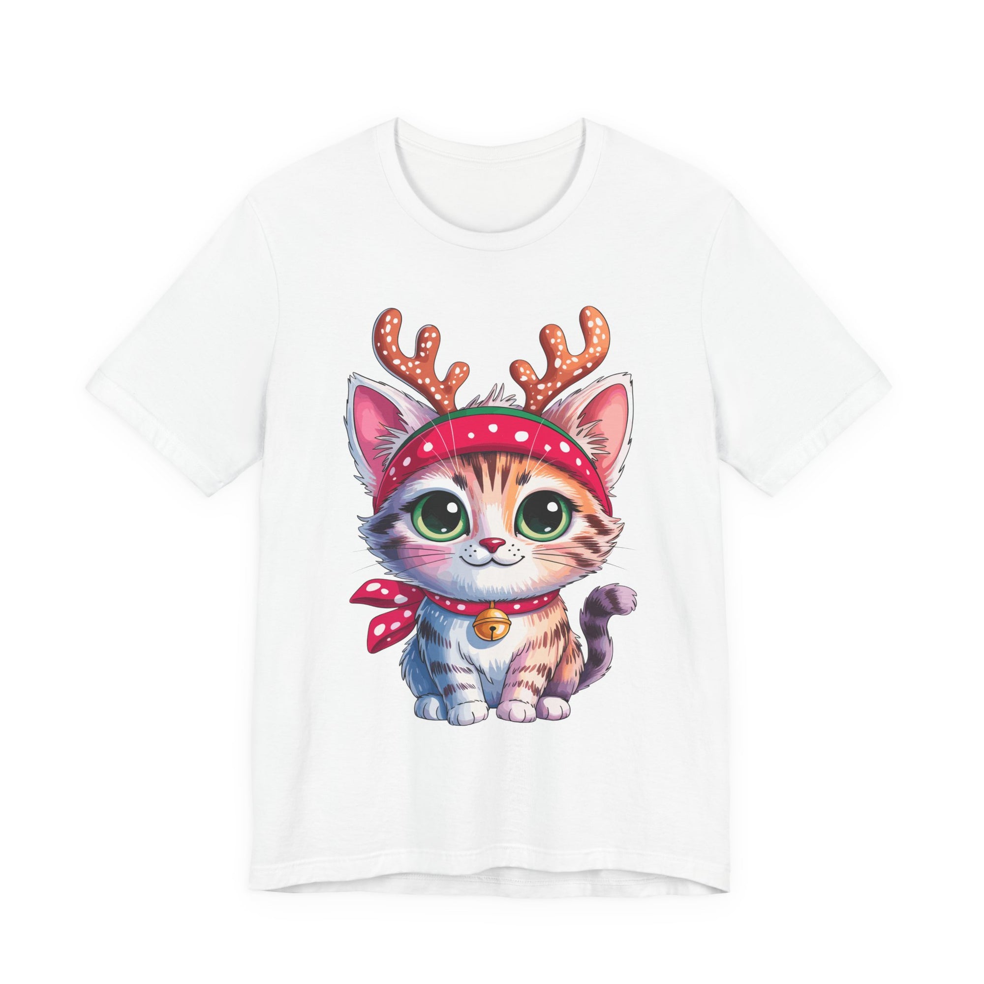 Cute Cat Holiday Tee Shirt, Unisex Cat Lover Gift, Christmas T-Shirt, Animal Graphic Tee, Fun Holiday Apparel