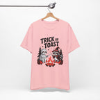 Graphic Tee for Outdoor Lovers - Trick or Toast Sloth & Raccoon, Perfect Fall Gift