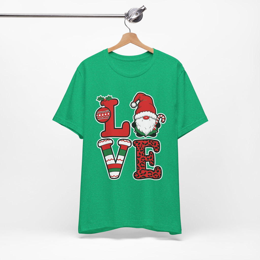 Christmas LOVE T-Shirt / Santa Gnome Holiday Graphic Tee