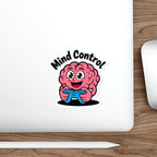 Fun Mind Control Die-Cut Stickers, Gaming Decor, Laptop Stickers, Brain Art, Funny Gift for Gamers, Unique Stickers for Kids