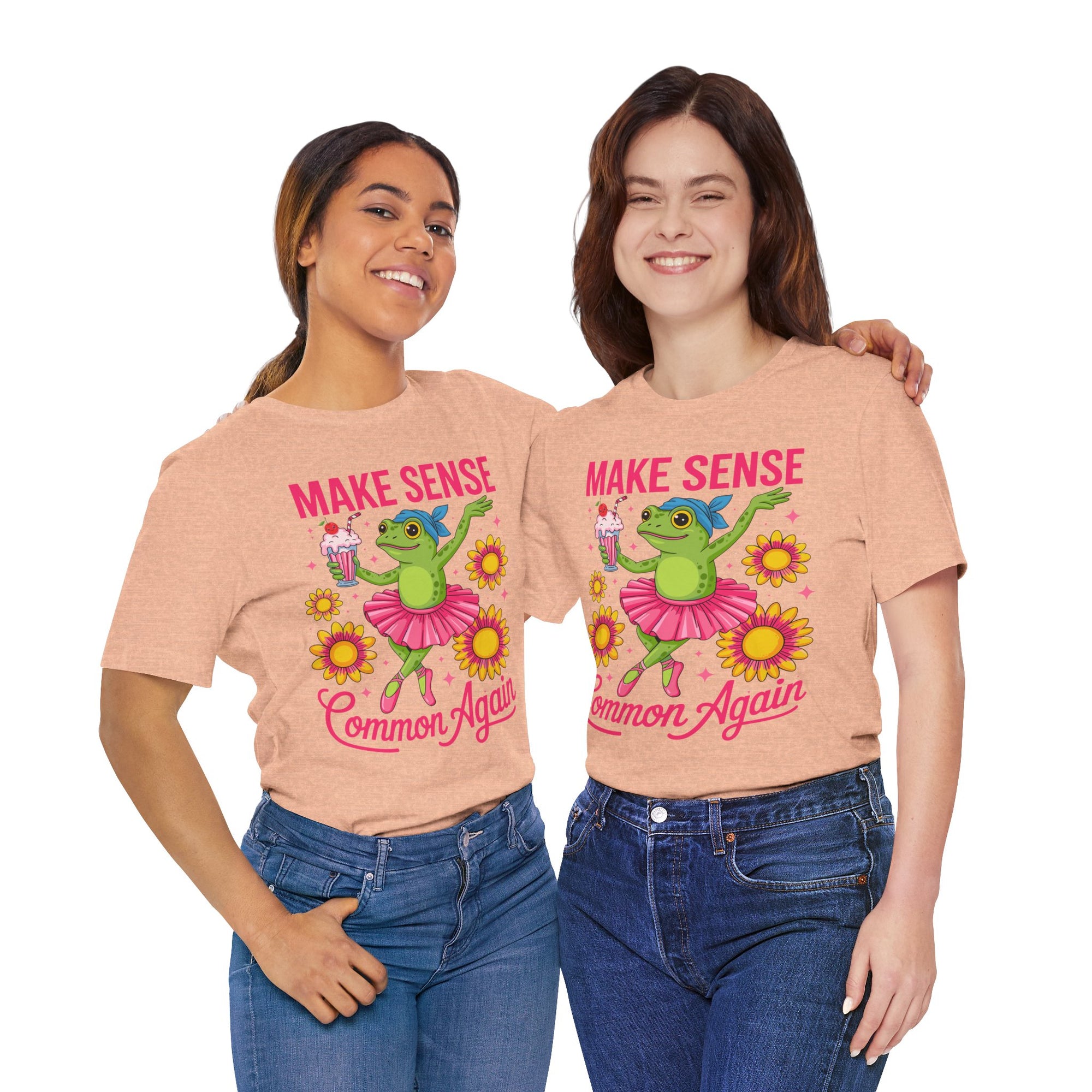 Make Sense Common Again T‑Shirt — Cute Dancing Frog Graphic Tee