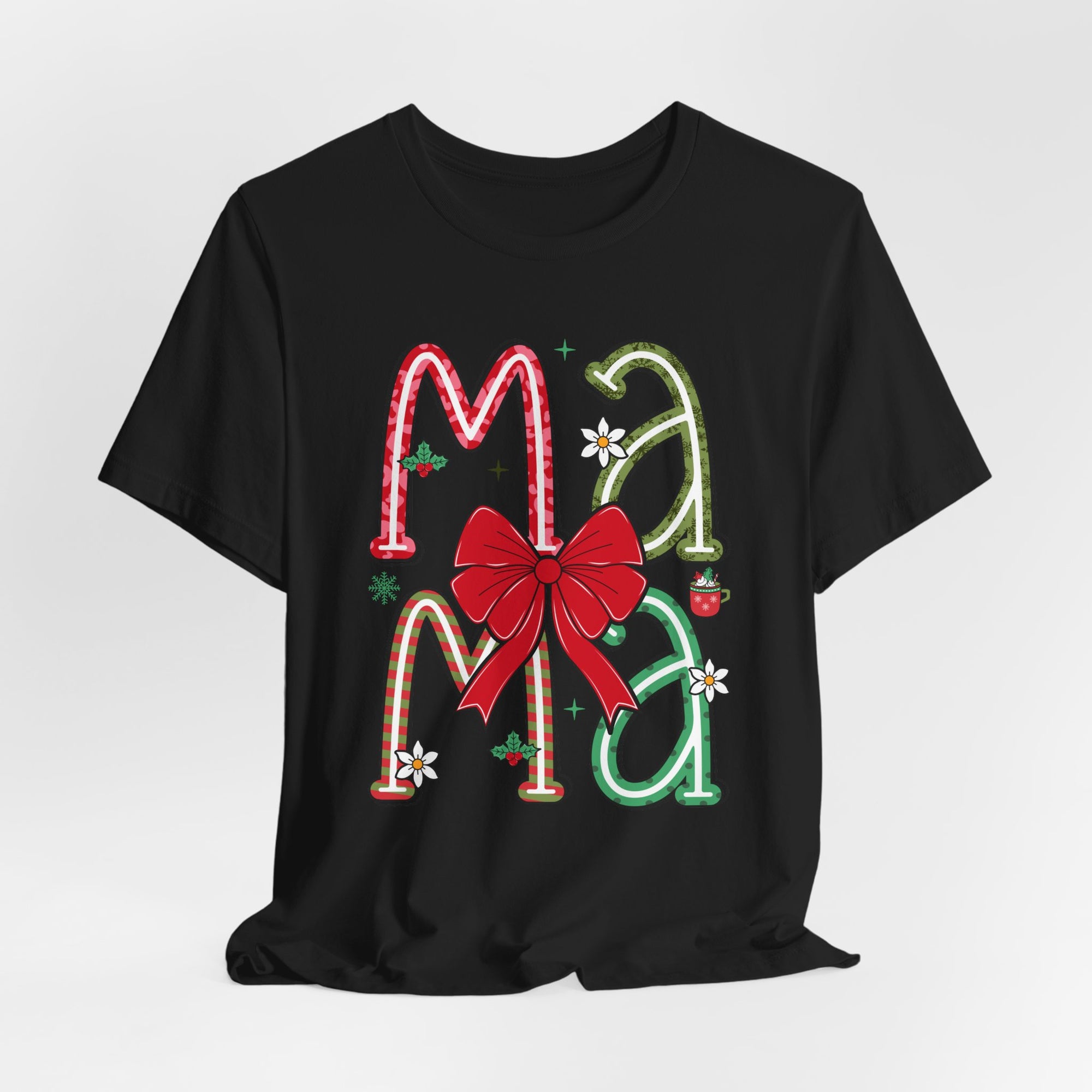 Festive Mama Tee - Holiday T-Shirt, Christmas Gift, Family Gathering, Casual Wear, Mom Shirt
