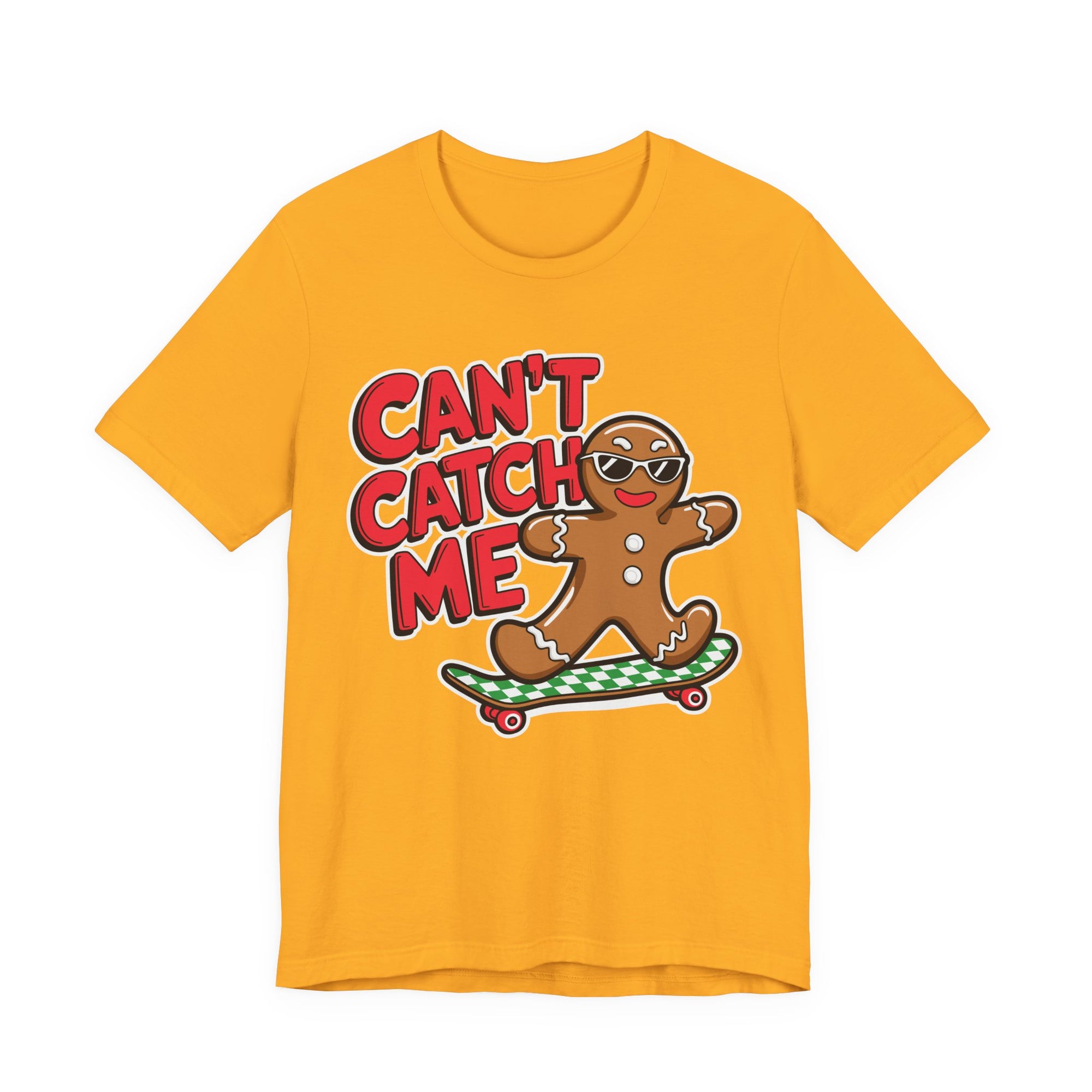 Gingerbread Skateboard Tee, Funny Holiday T-Shirt, Unisex Christmas Gift