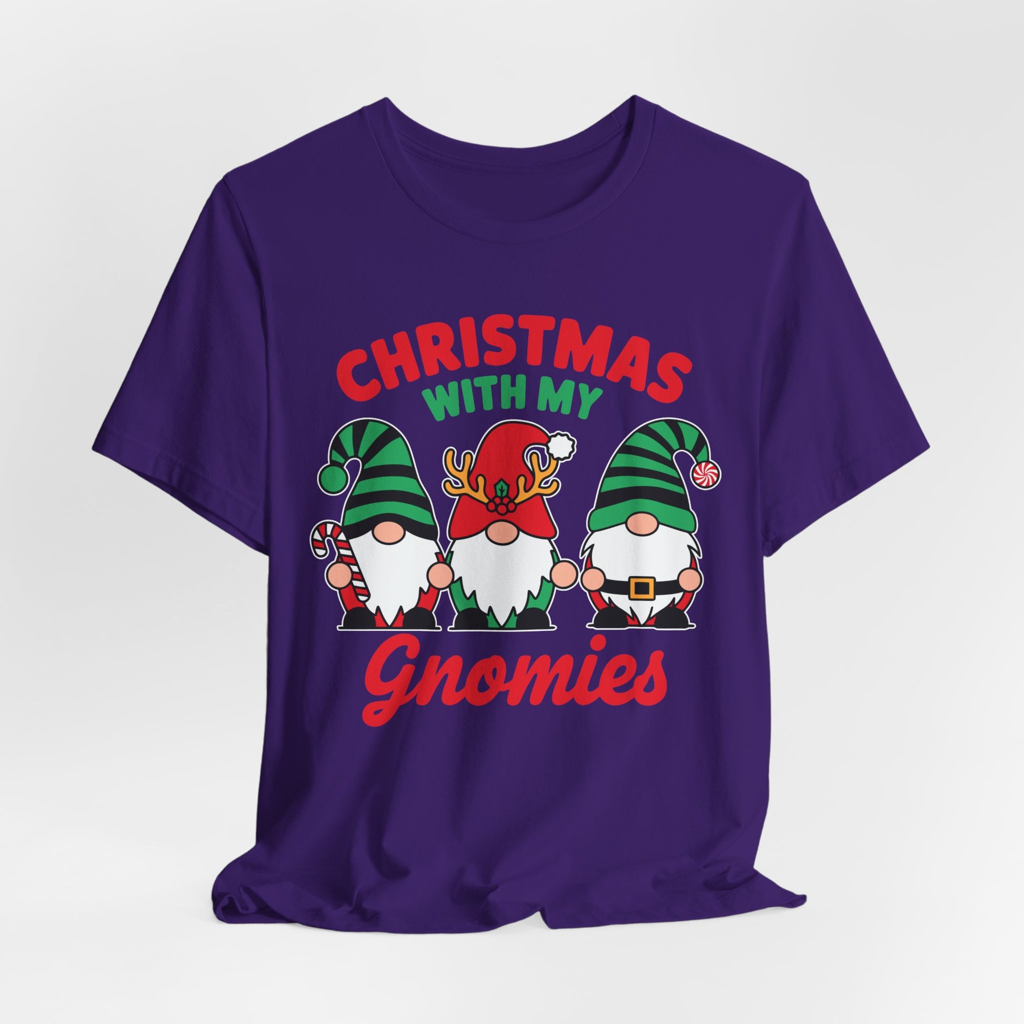 Christmas with My Gnomies Unisex Tee, Holiday Shirt, Christmas Gift, Gnome Tee, Festive Apparel, Cute Christmas T-Shirt