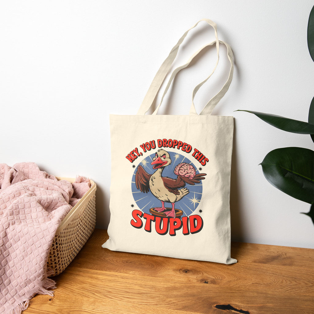 Funny Cotton Canvas Tote Bag, Reusable Shopping Bag