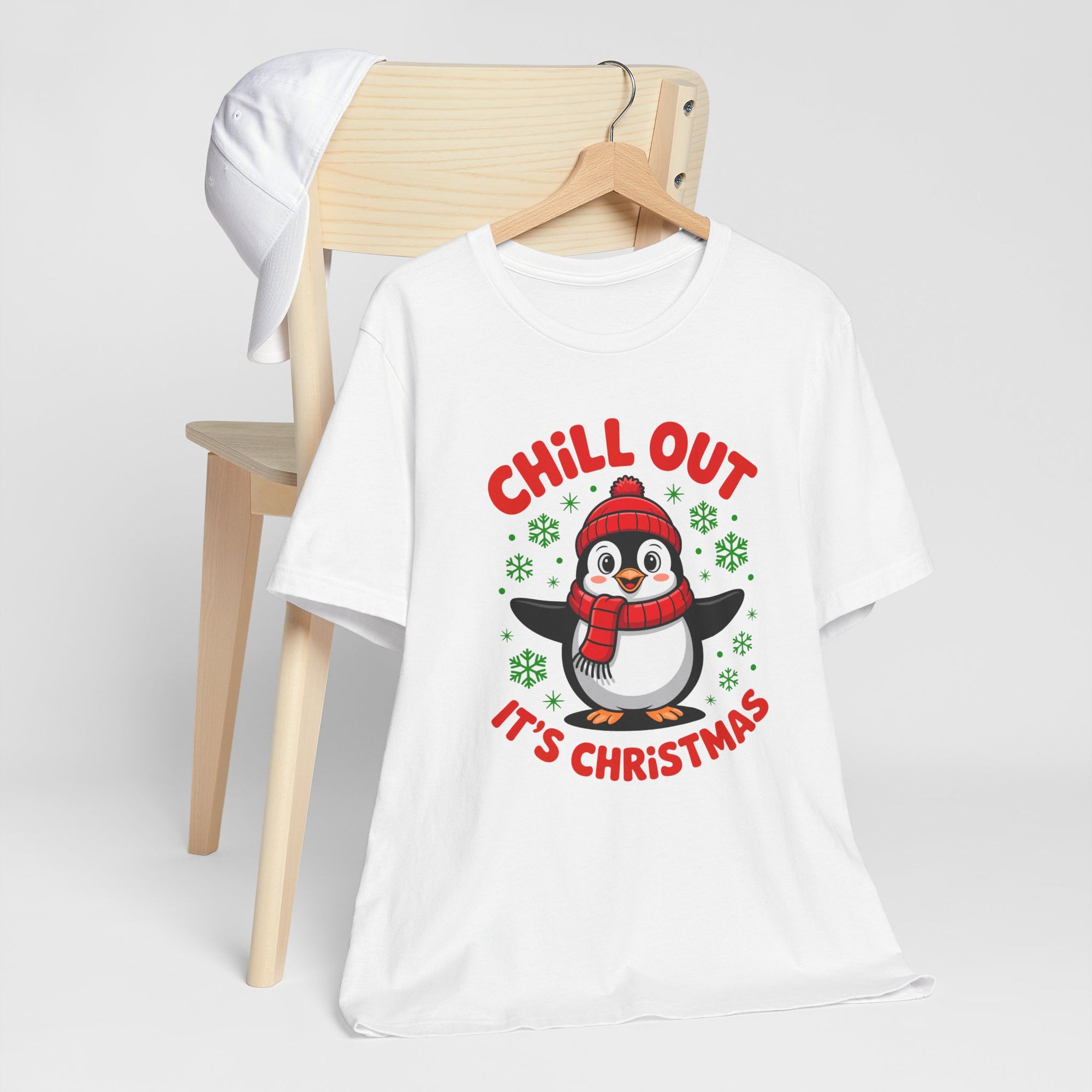 Christmas Penguin Tee | Chill Out It's Christmas, Unisex Holiday Shirt, Winter Apparel, Festive Gift, Cozy Christmas Tee
