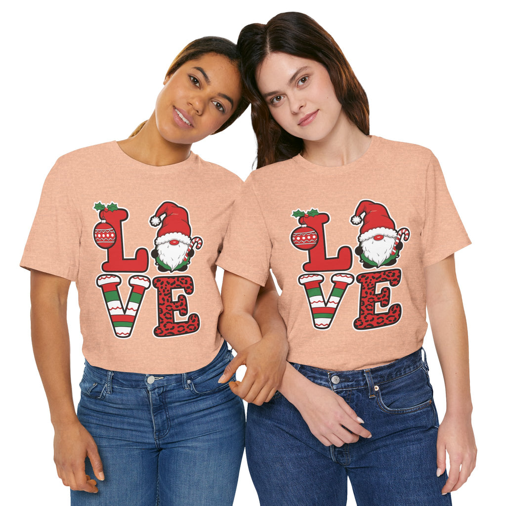 Christmas LOVE T-Shirt / Santa Gnome Holiday Graphic Tee