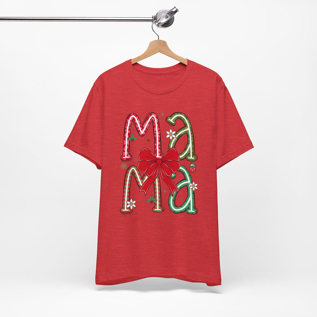 Festive Mama Tee - Holiday T-Shirt, Christmas Gift, Family Gathering, Casual Wear, Mom Shirt