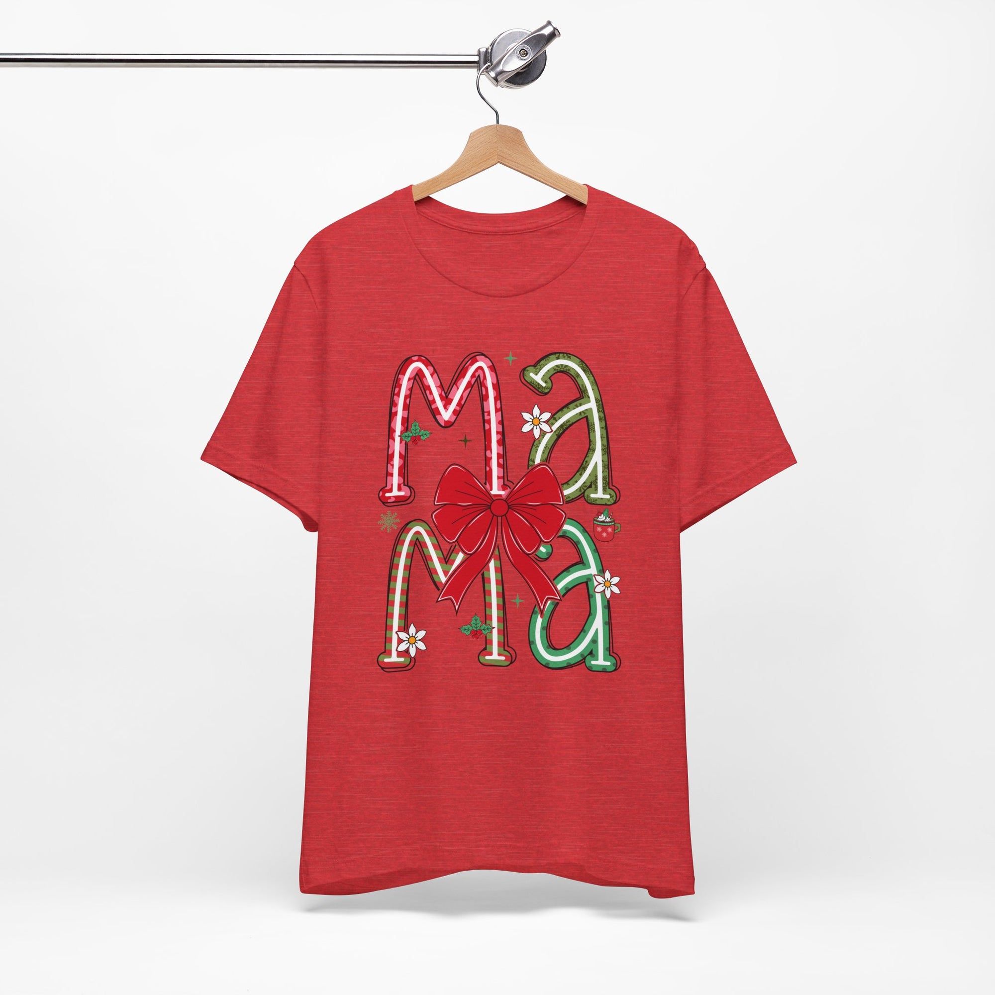 Festive Mama Tee - Holiday T-Shirt, Christmas Gift, Family Gathering, Casual Wear, Mom Shirt