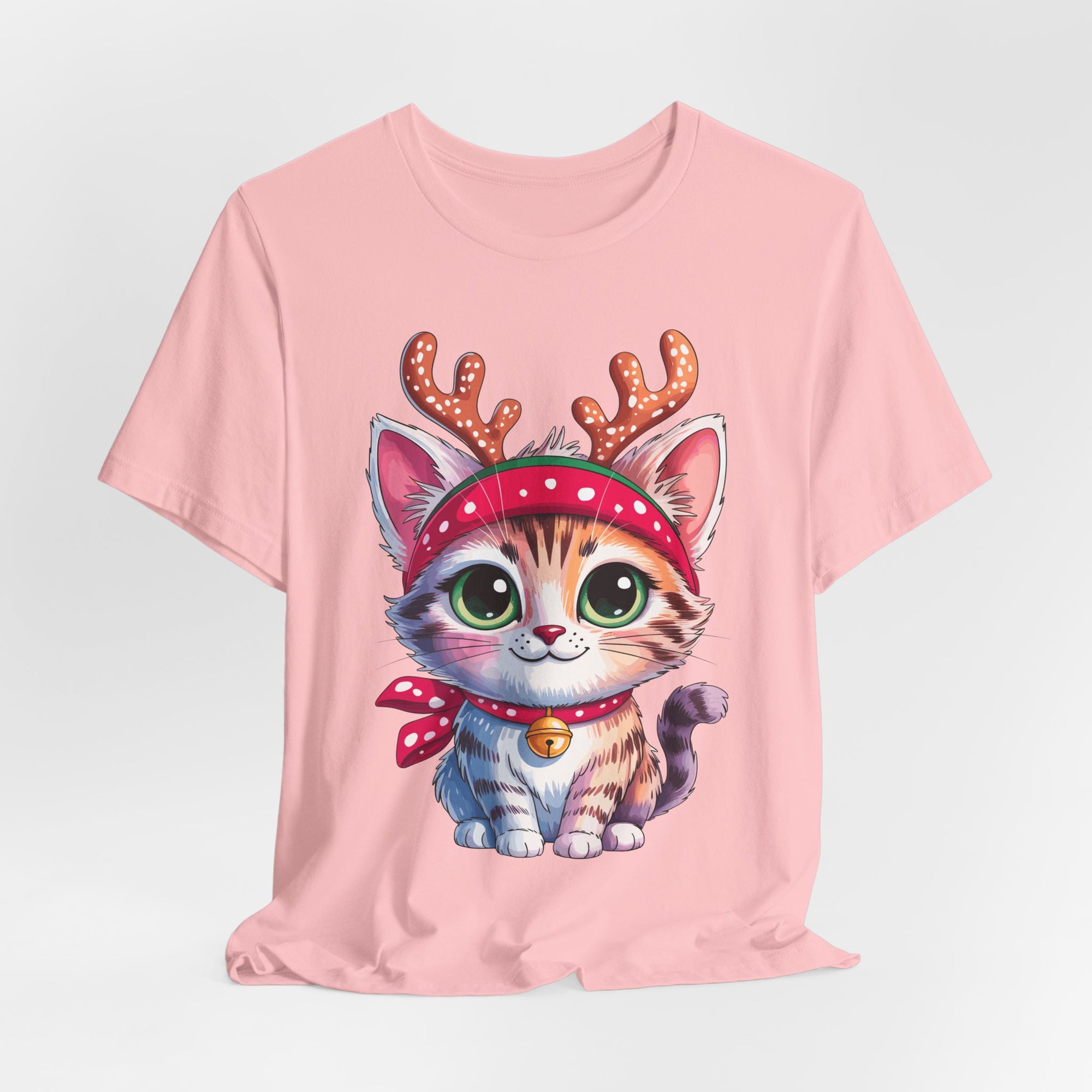 Cute Cat Holiday Tee Shirt, Unisex Cat Lover Gift, Christmas T-Shirt, Animal Graphic Tee, Fun Holiday Apparel