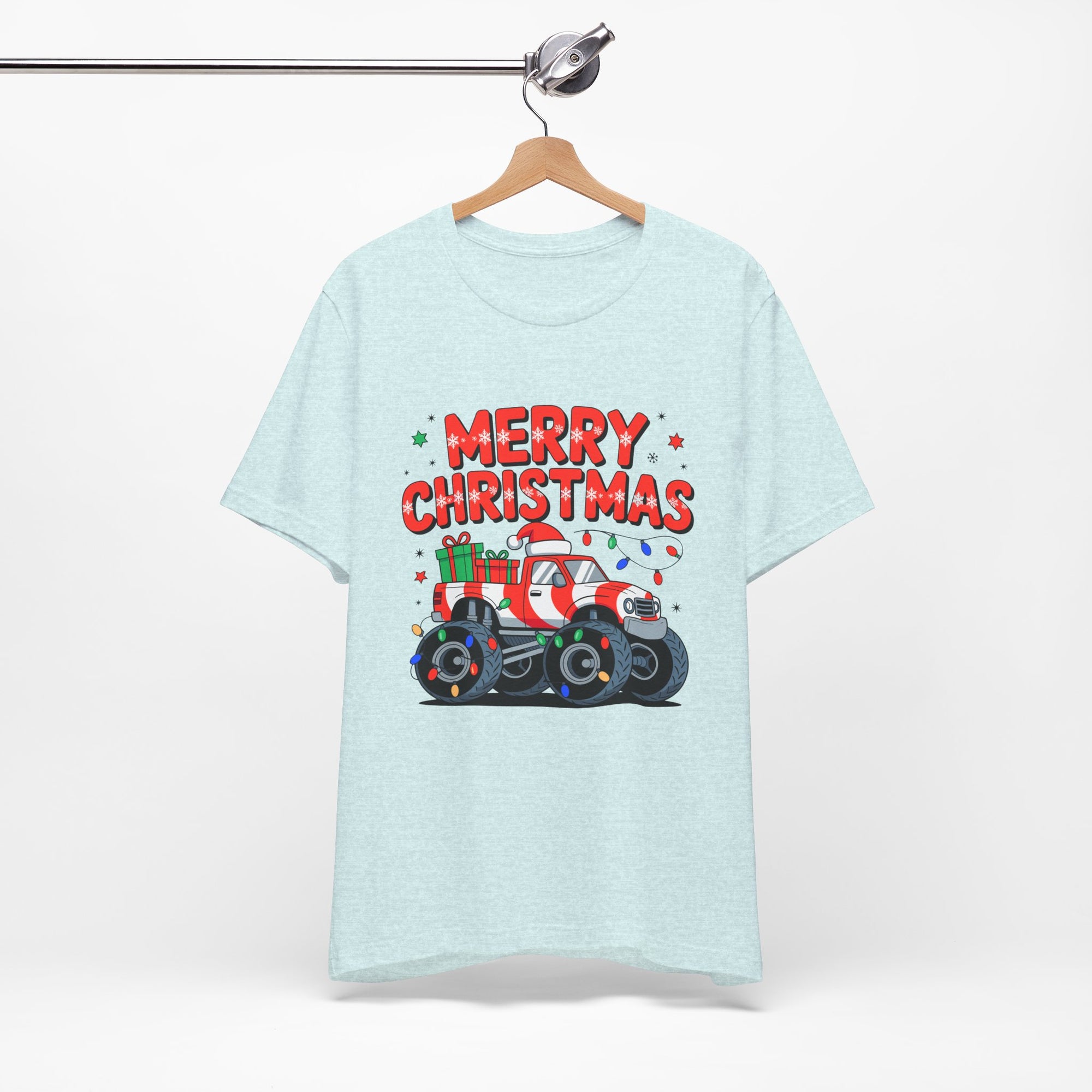 Merry Christmas Monster Truck  Festive Holiday Graphic Shirt