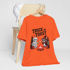 Graphic Tee for Outdoor Lovers - Trick or Toast Sloth & Raccoon, Perfect Fall Gift