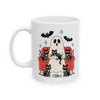 Cozy Cat Vibes Ceramic Mug, Cat Lover Gift, Cute Coffee Cup for Home, Halloween Decor, 11oz or 15oz