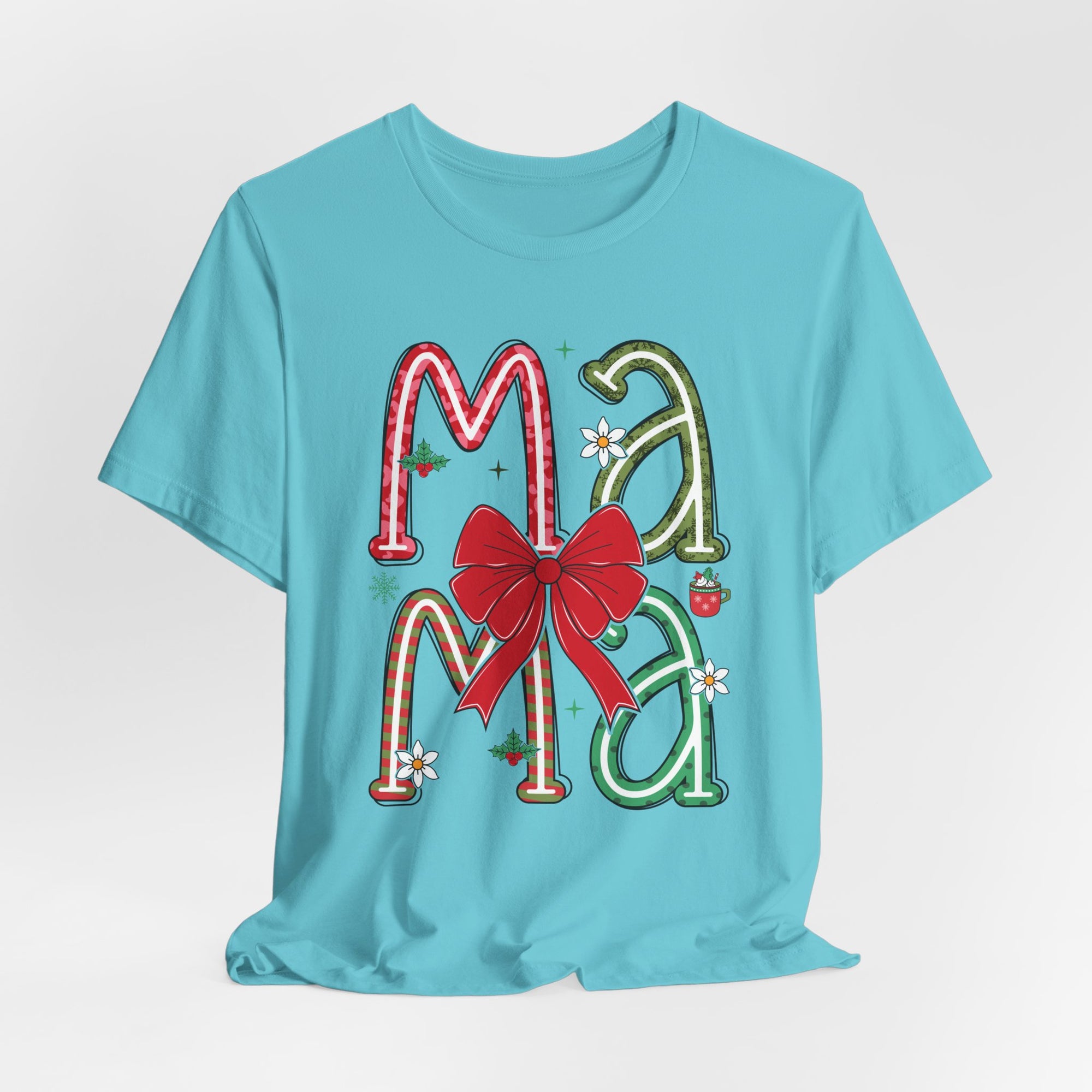 Festive Mama Tee - Holiday T-Shirt, Christmas Gift, Family Gathering, Casual Wear, Mom Shirt