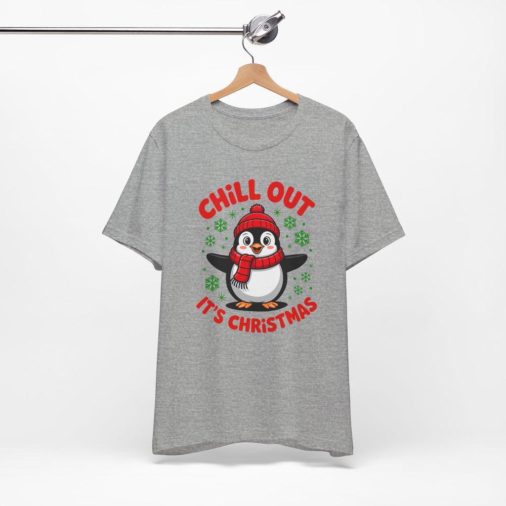 Christmas Penguin Tee | Chill Out It's Christmas, Unisex Holiday Shirt, Winter Apparel, Festive Gift, Cozy Christmas Tee