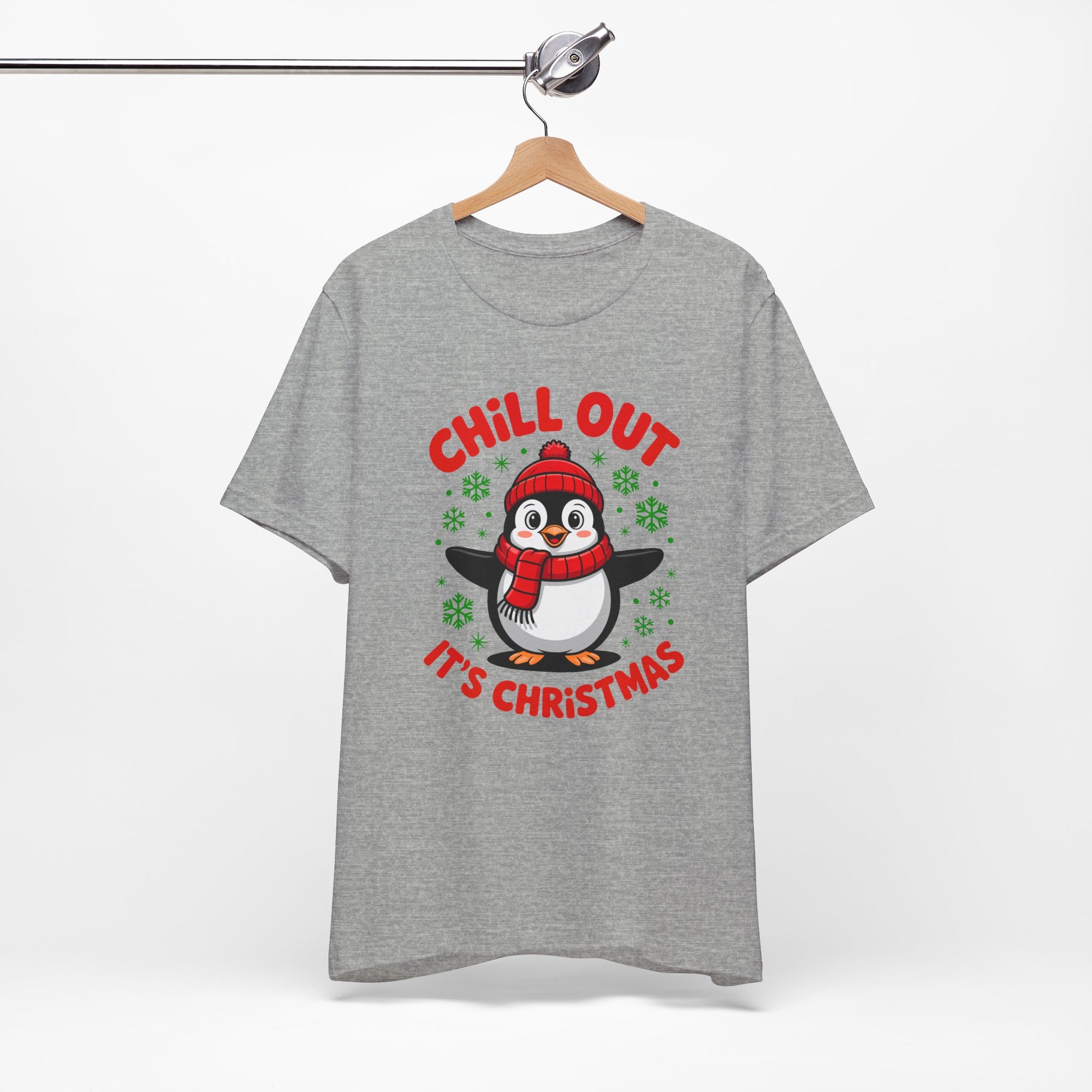 Christmas Penguin Tee | Chill Out It's Christmas, Unisex Holiday Shirt, Winter Apparel, Festive Gift, Cozy Christmas Tee